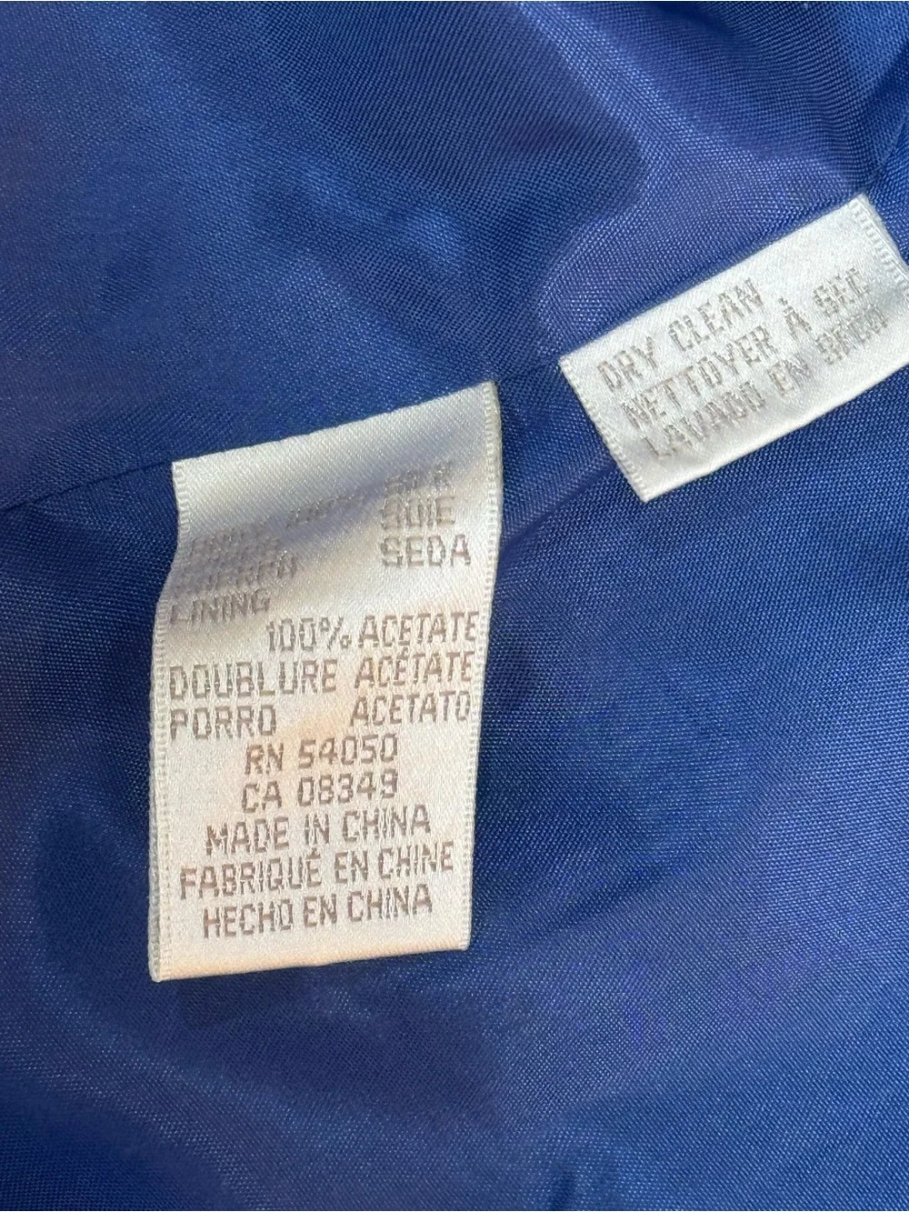 100% Silk Vintage Jones New York Petite Royal Blue Suit Set (Size 4P)